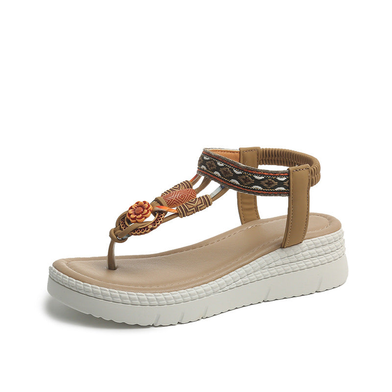 Dame Wedge-sandaler med moderigtigt dekorativt design og skridsikker sål Stilla