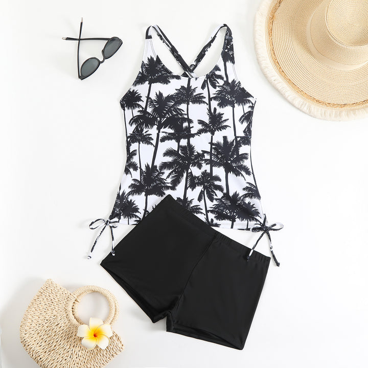 Dame Tankini sæt med blomsterdesign og justerbare stropper Skovae