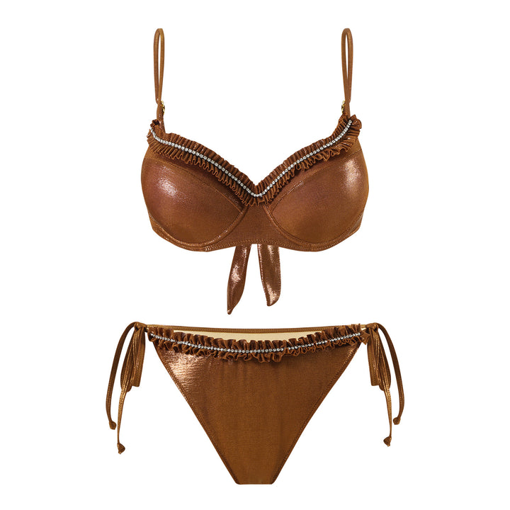 Dame bikini sæt med flydende nederdel Skovae