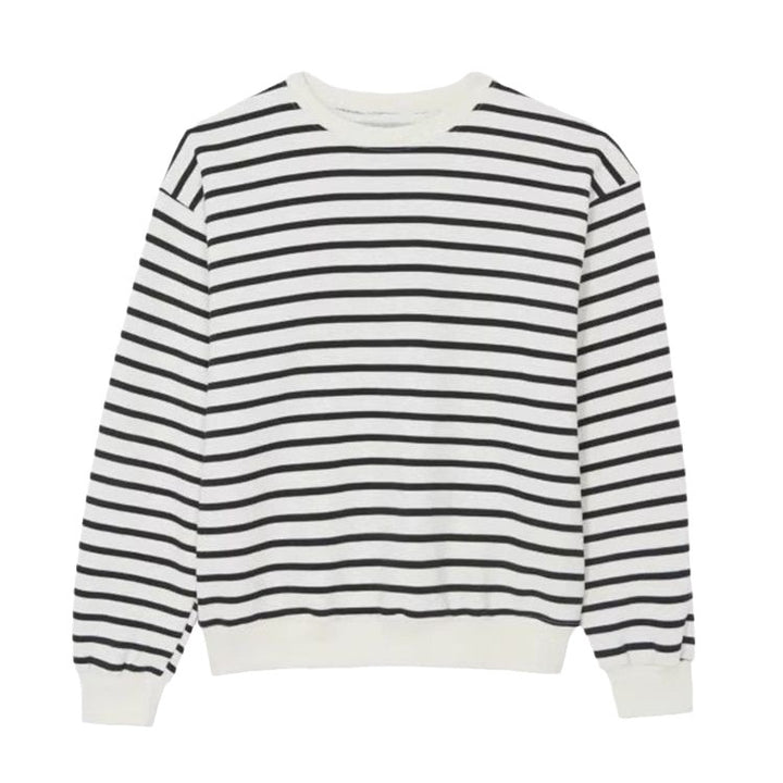 Dame stribet sweatshirt med innovativt snit og afslappet pasform Stilla