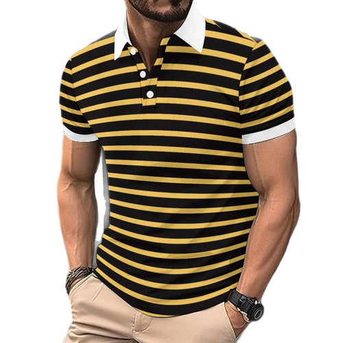 Herrer polo shirt med moderne stribedesign og høj kvalitets krave Stilla