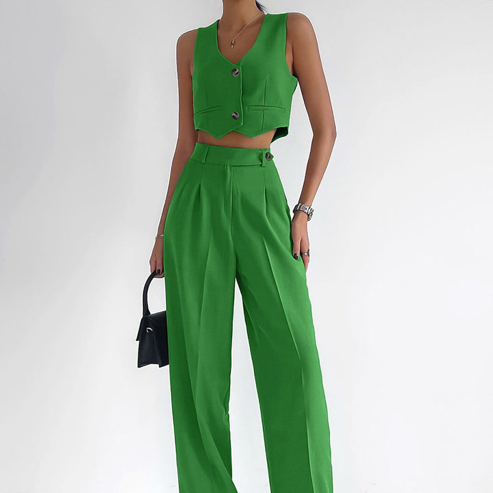 Damer moderne Crop-Top og løs bukser sæt Stilla