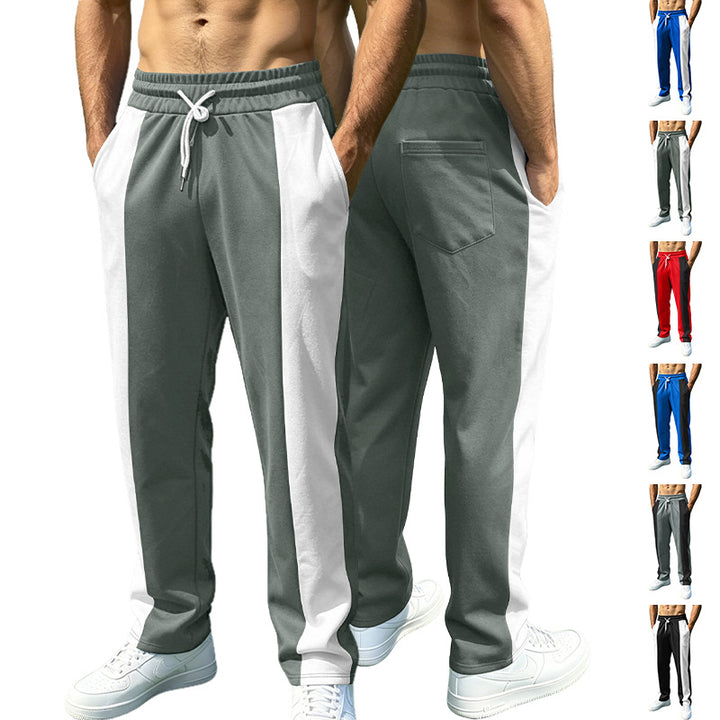 Herren nan sporty joggingbukser med kontrast-sidede indsatser, elastisk talje, snoretræk og sidelommer Skovae