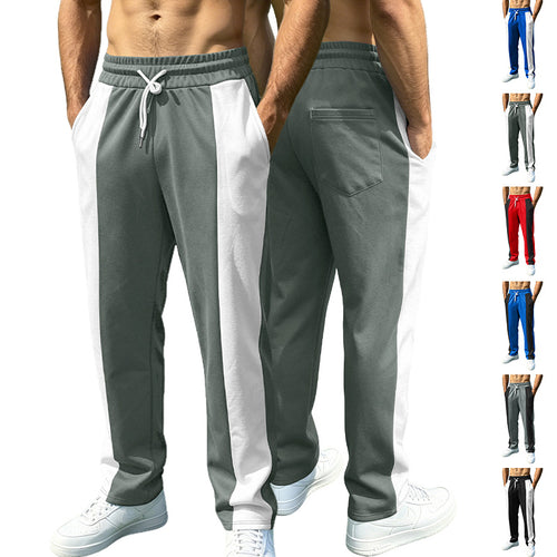 Herren nan sporty joggingbukser med kontrast-sidede indsatser, elastisk talje, snoretræk og sidelommer Skovae