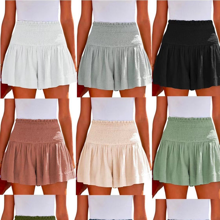 Dame shorts-nederdel med elastisk kant og voluminøs søm Stilla