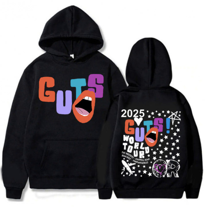 Kvindernes hoodie med kreative grafiske elementer og unik turtryk Skovae