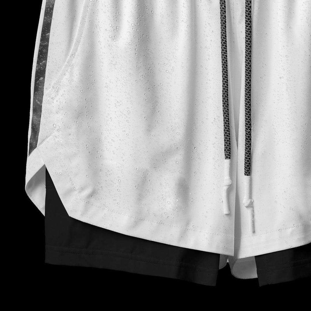 Damer Sportslige Dobbelt-shorts med integreret kompressionsunderbukser og elastisk talje Stilla
