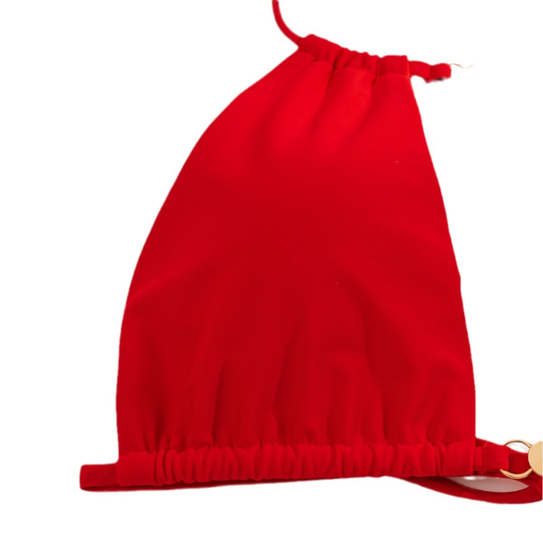 Dame triangel-bikini med smagfulde perle-detaljer Skovae