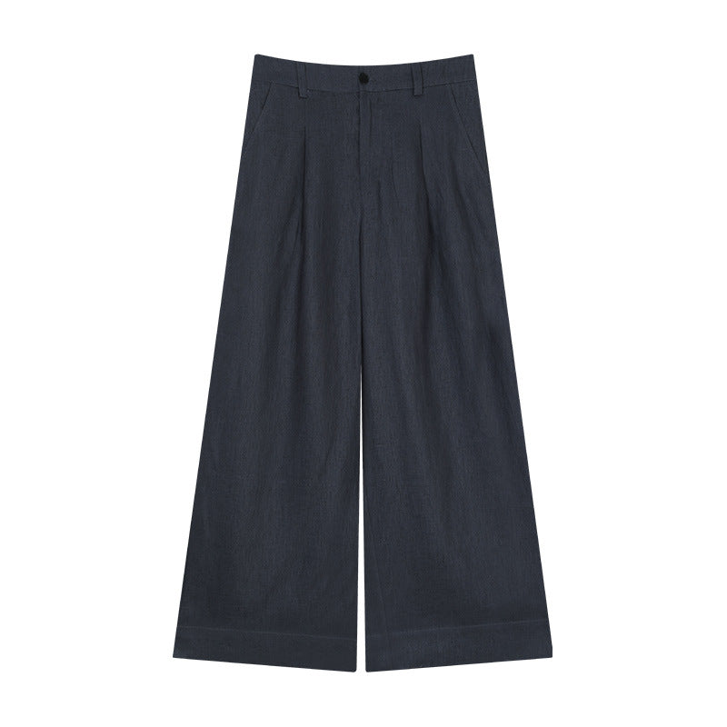 Dame vidde linned-culotte med høje foldninger og elegante stiklommer Stilla