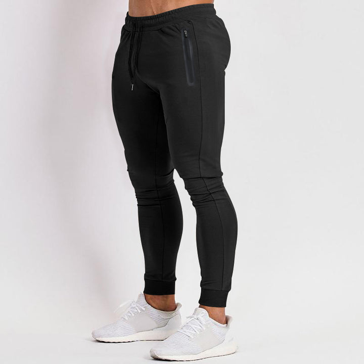 Herren nan slim fit funktionel joggingbuks med vandtæt lynlås lomme og elastisk talje Skovae