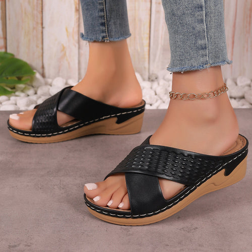 Dame Wedge-sandaler med raffineret vævemønster og ergonomisk fodseng Stilla