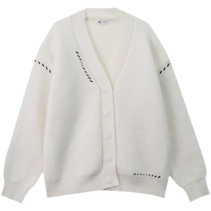 Kvinders stor strikket cardigan med knapdetaljer og blødt materiale Stilla