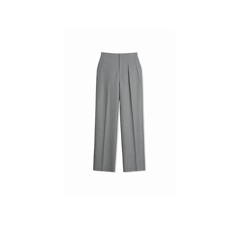 Dame brede chinos med elegante folder og høj talje Stilla