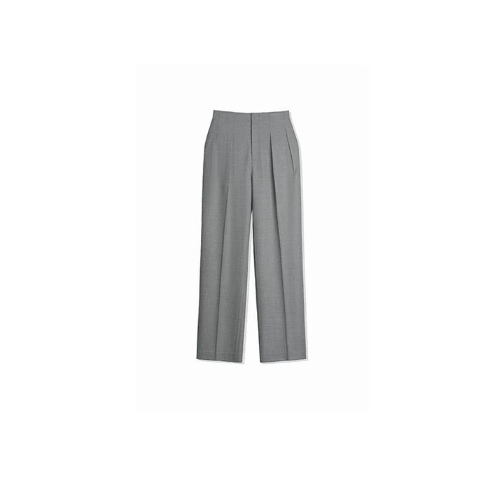 Dame brede chinos med elegante folder og høj talje Stilla
