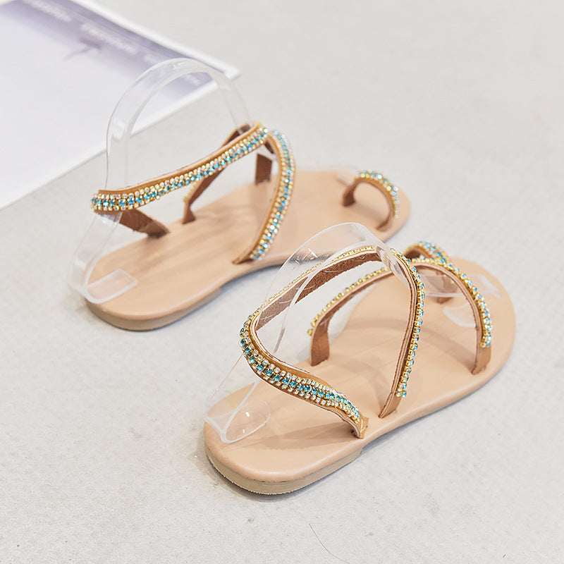 Dame sandaler med funklende pyntesten-design og komfortabel sål Stilla
