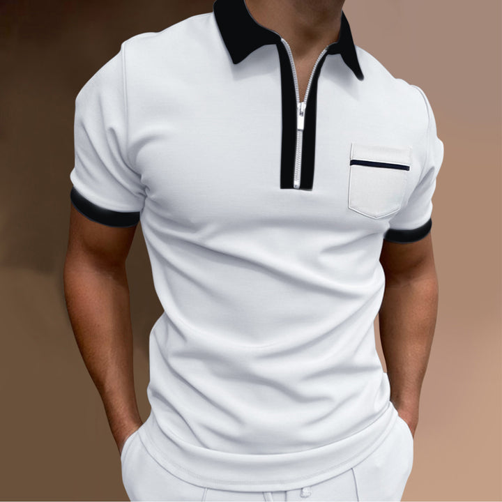 Herre Zip-Front Stilfuld Poloshirt Stilla