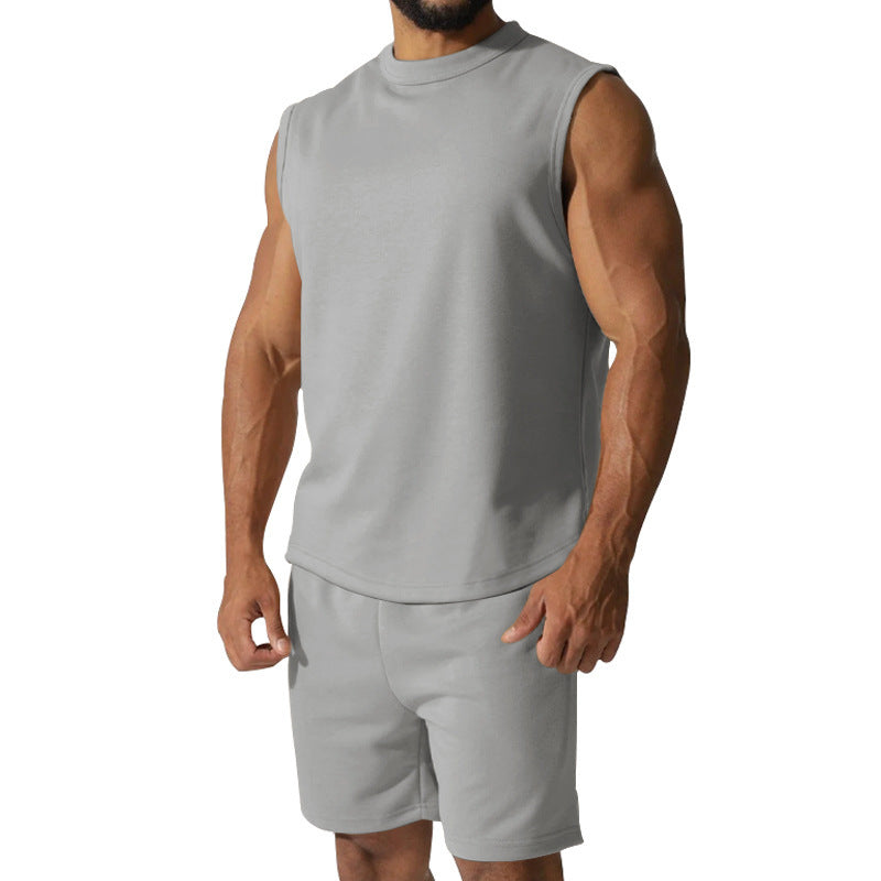 Herrer sporty sommer-complete sæt med ærmeløs top og behagelige shorts Stilla