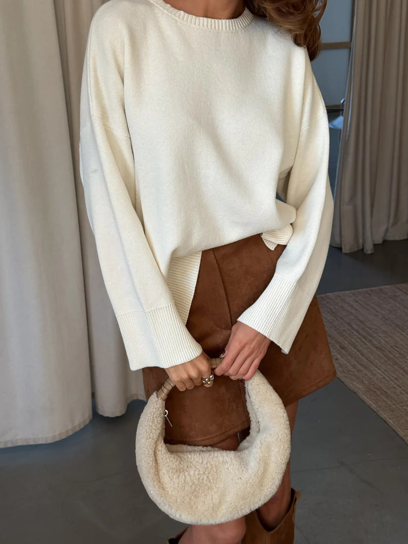 Kvindernes bløde oversized sweater med klassiske sømme og løst fit Stilla