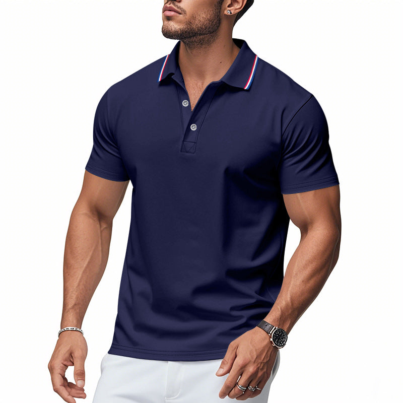 Herre Poloshirt med kontrasterende striber og moderne krave Stilla
