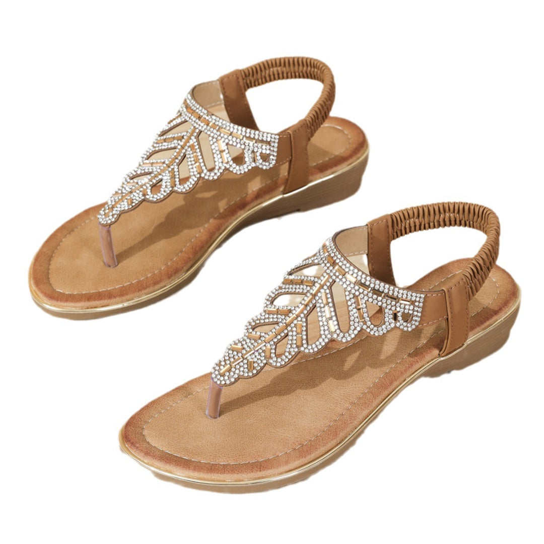 Dame Elegante Tåsplit Sandaler med Glimmer Accenter Stilla