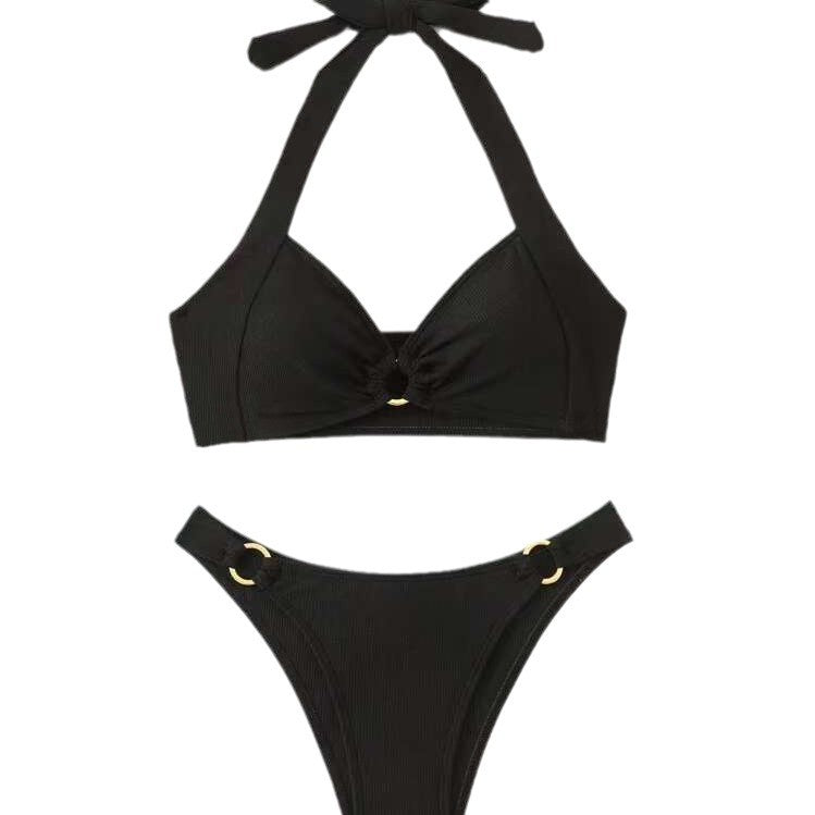 Dame Halter Tie-Front Bikini Sæt Stilla