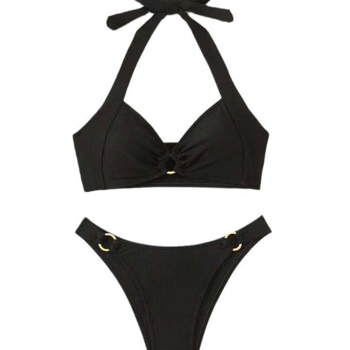 Dame Halter Tie-Front Bikini Sæt Stilla