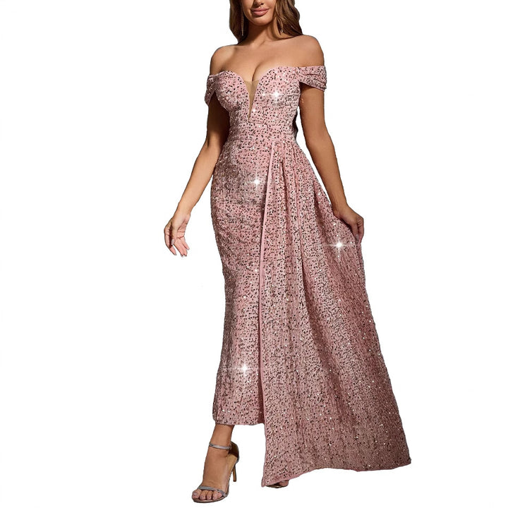 Kvinder Off-Shoulder Paillet Aftenkjole Stilla