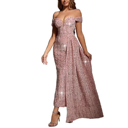 Kvinder Off-Shoulder Paillet Aftenkjole Stilla