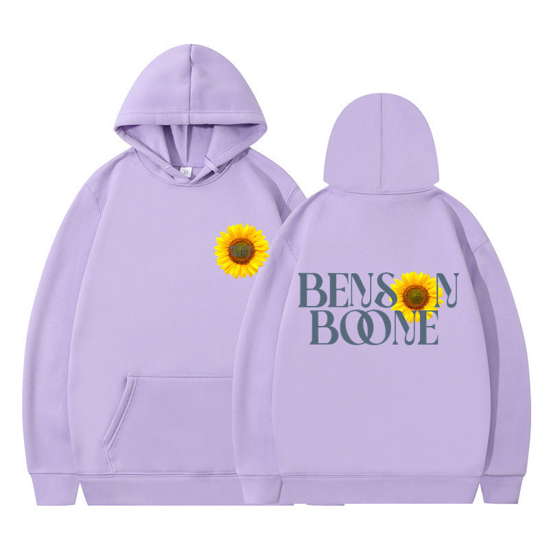 Kvinders hoodie med unikt solsikke design og komfortabel pasform Skovae