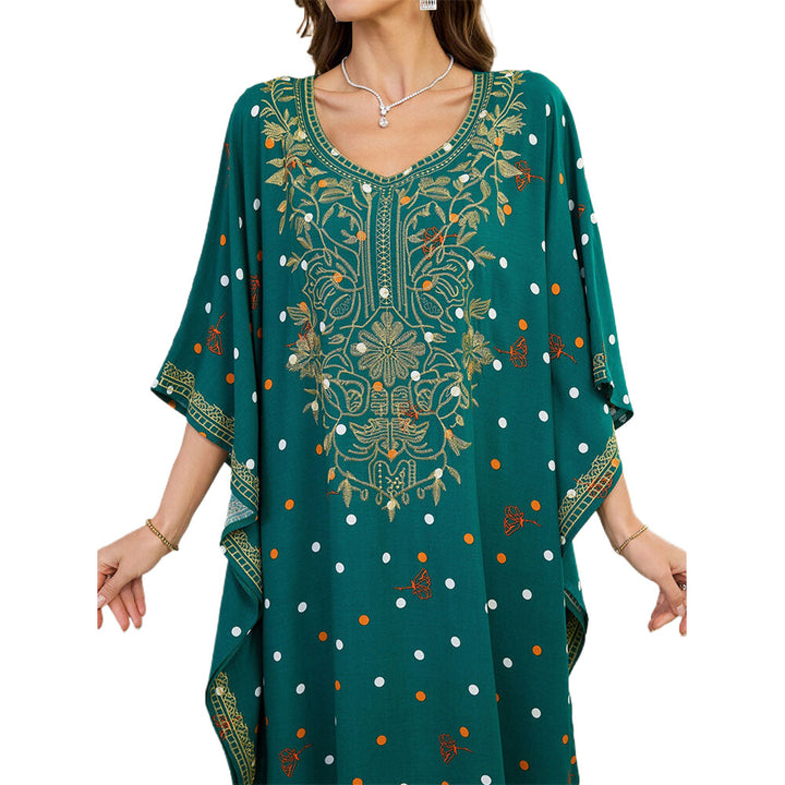 Dame Elegant Maxikjole med kunstneriske broderidetaljer Stilla