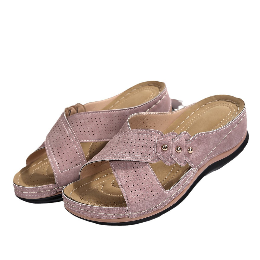 Dame Komfortable Sandaler med perforerede remme og ergonomisk fodbæt Stilla