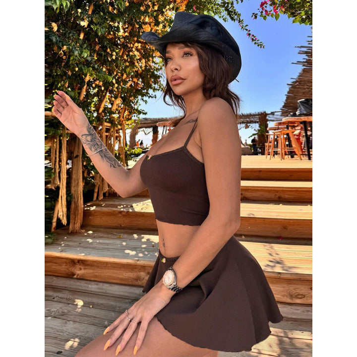 Damen Sommerliches Strandset mit Top und Minirock Skovae