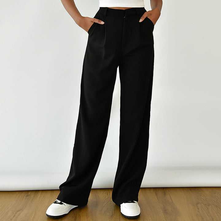 Dame bred chinos med høj talje og elegant plissering Stilla