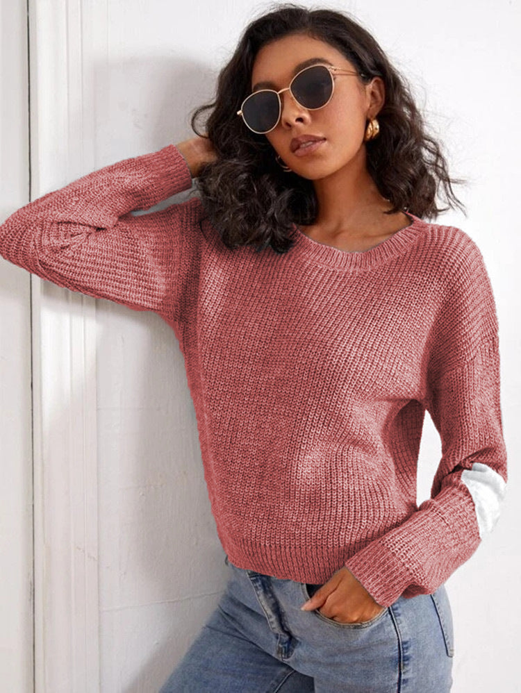 Kvindernes chunky strikket sweater med fashionable farveblokdesign og afslappet pasform Stilla