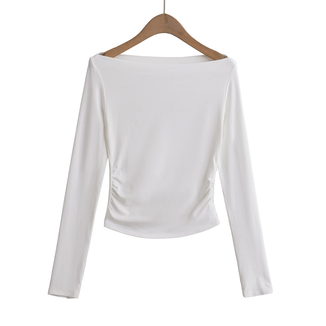 Dame elegant langærmet shirt med flæse detaljer Stilla