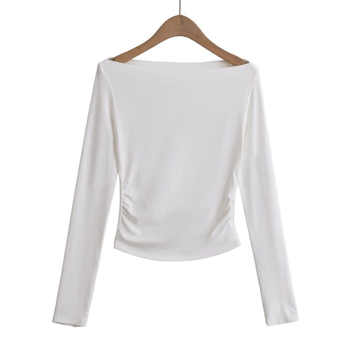 Dame elegant langærmet shirt med flæse detaljer Stilla