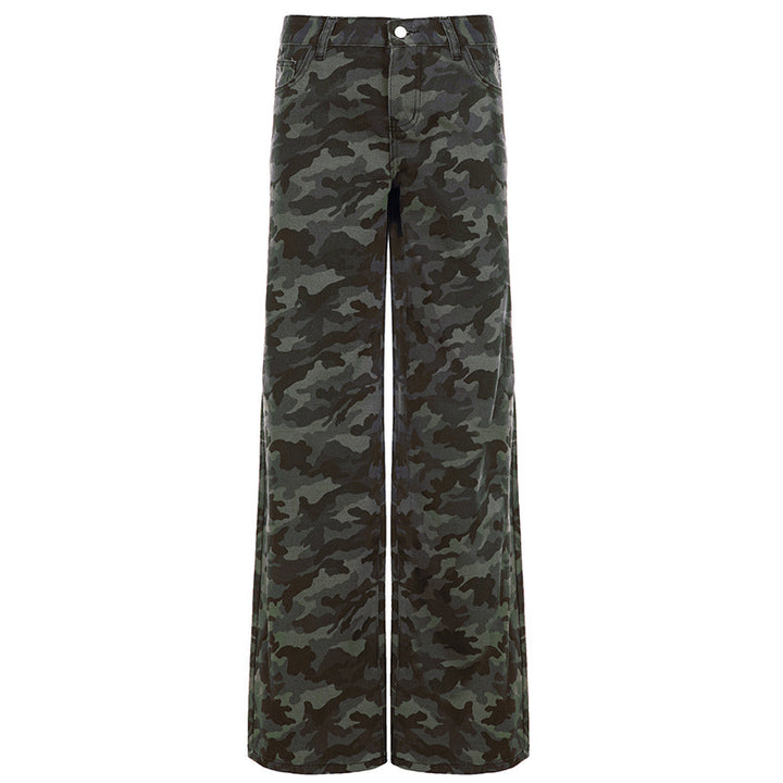 Dame Relaxed Fit Cargobukser med moderigtigt camouflage-mønster Skovae