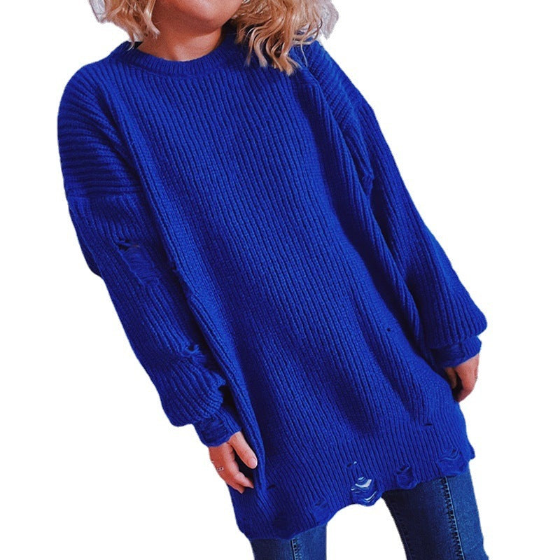 Kvinders afslappede oversized sweater med tekstureret strikdesign Stilla