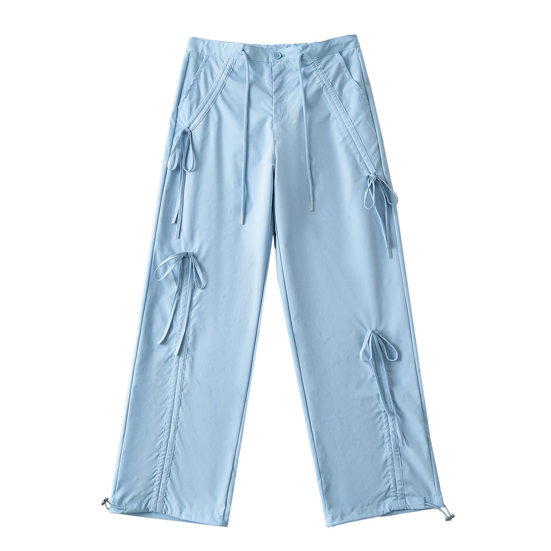 Dame moderigtig High-Waist Cargo-bukser med justerbar snørrelukning og praktiske sidelommer Stilla