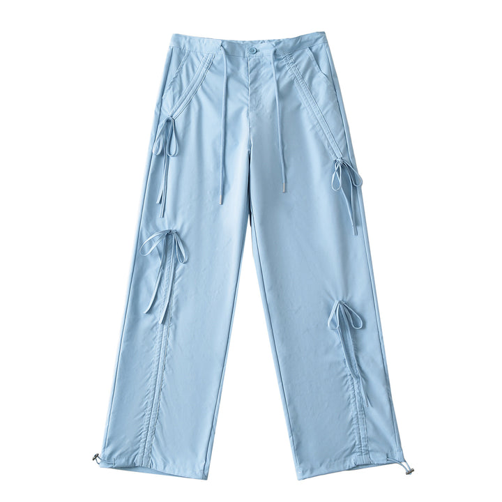 Dame moderigtig High-Waist Cargo-bukser med justerbar snørrelukning og praktiske sidelommer Stilla