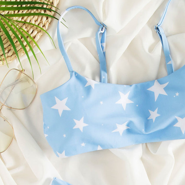 Damer Stjerneprint Bralette Bikini Sæt Stilla