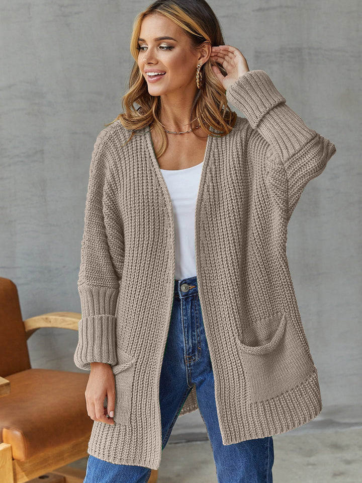 Kvinders cardigan med åben front og store lommer Stilla