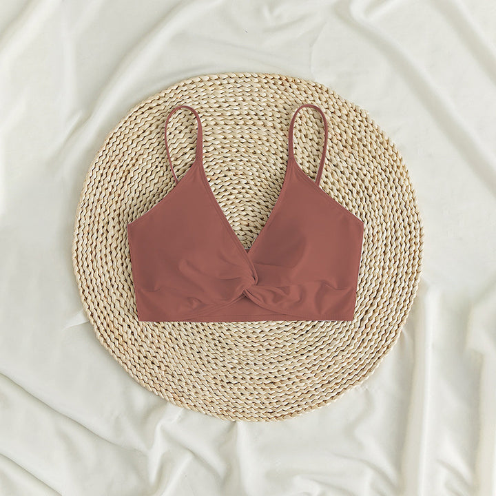 Dame Bikini-top med indpakningsdesign og justerbare stropper Skovae