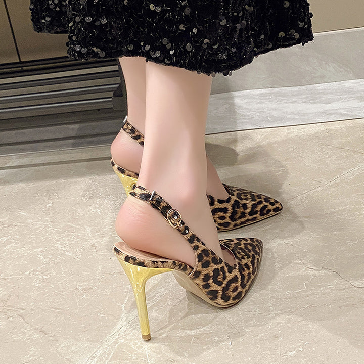 Dame Stilfulde Slingback-hæle med dyreprint-detaljer Stilla