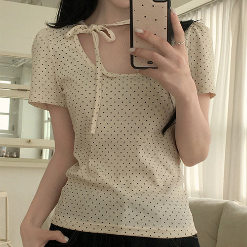 Damer Polka Dot Bluse Skovae