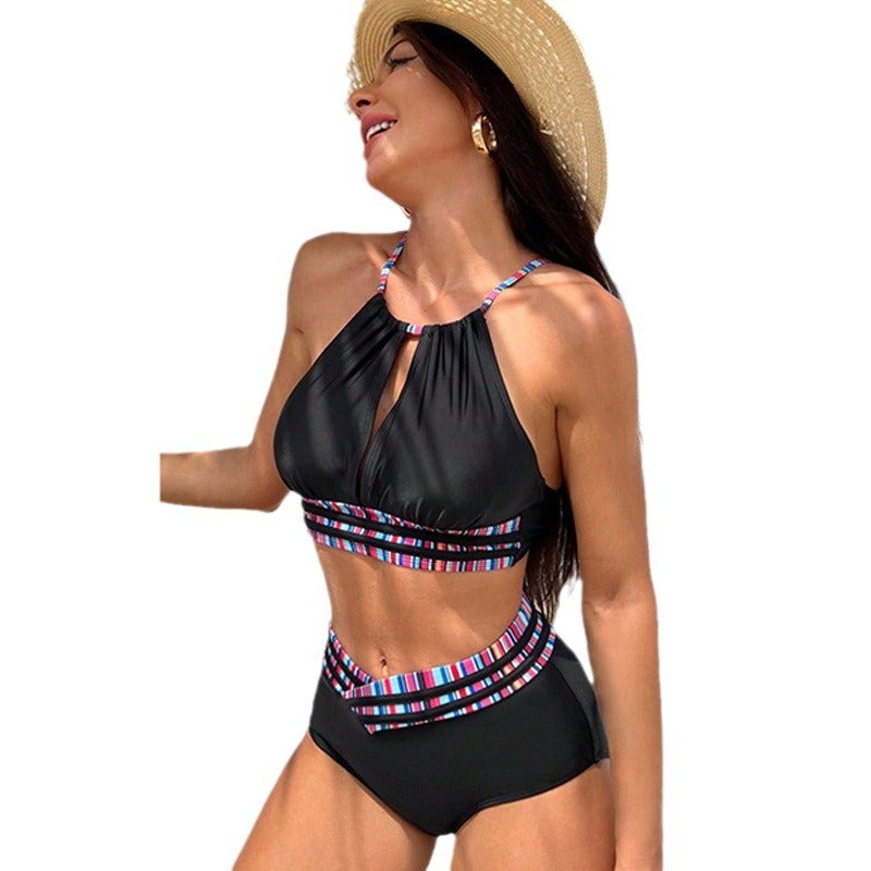 Dame Høj Talje Halter Bikini Sæt Stilla