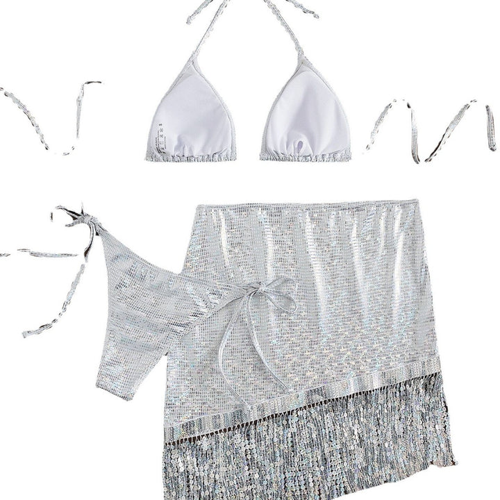 Femme Sparkling Sequin Bikini Sæt Stilla