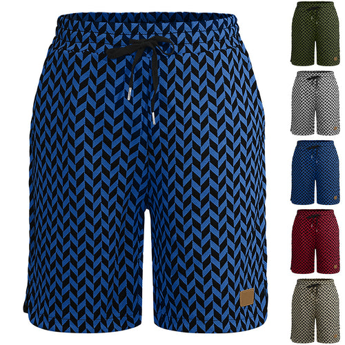 Dame nan Jacquard-Shorts med elastisk komfortliv, snøre og fiskebensmønster Skovae