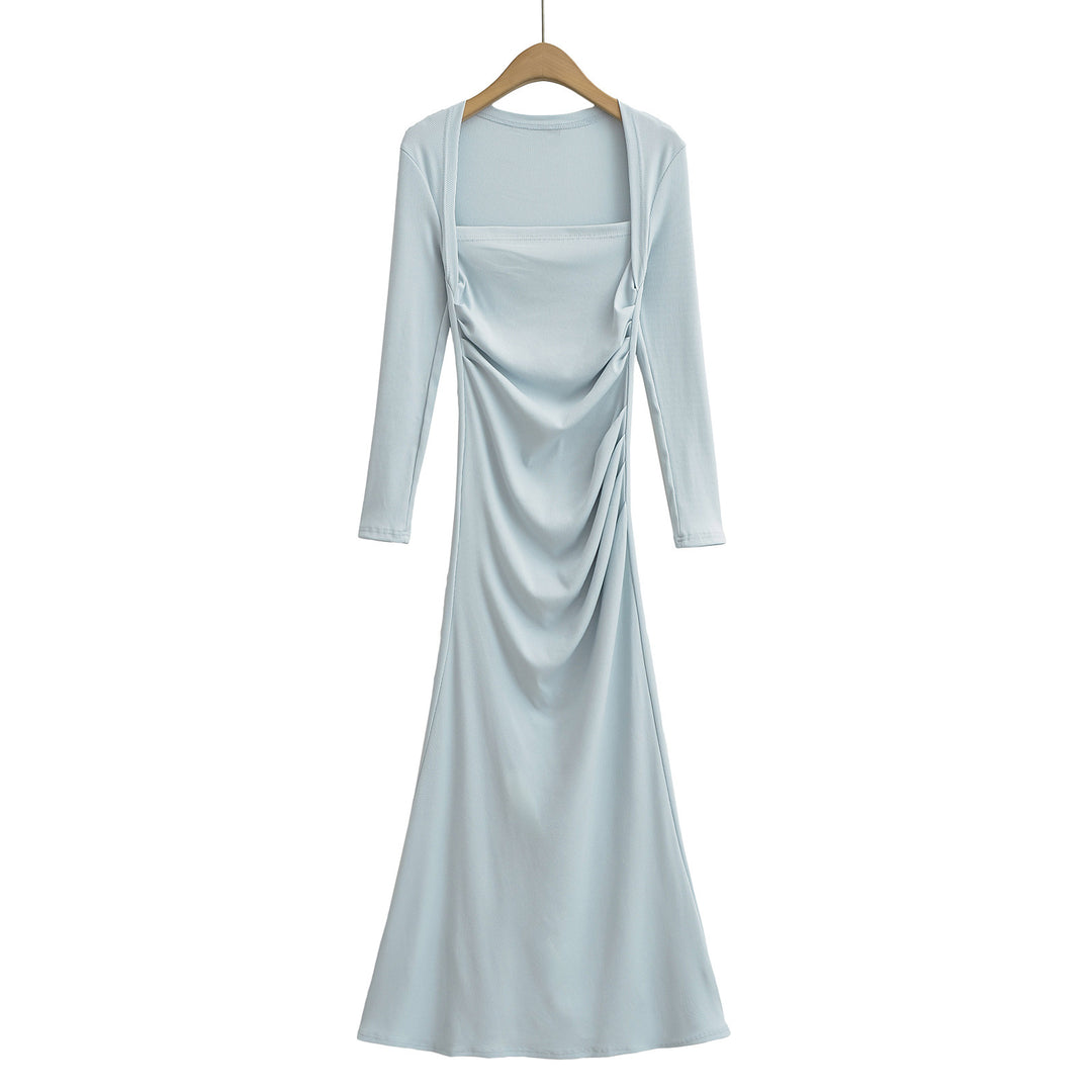 Dame Figurtilpasset Maxikjole med elegant Drapé-design Stilla