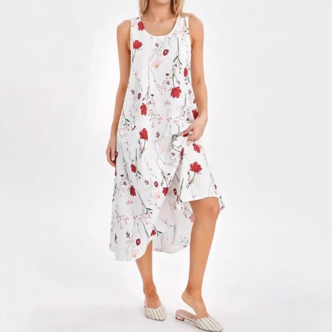 Dame sommerkjole med trendy leopardmønster og praktiske lommer Stilla